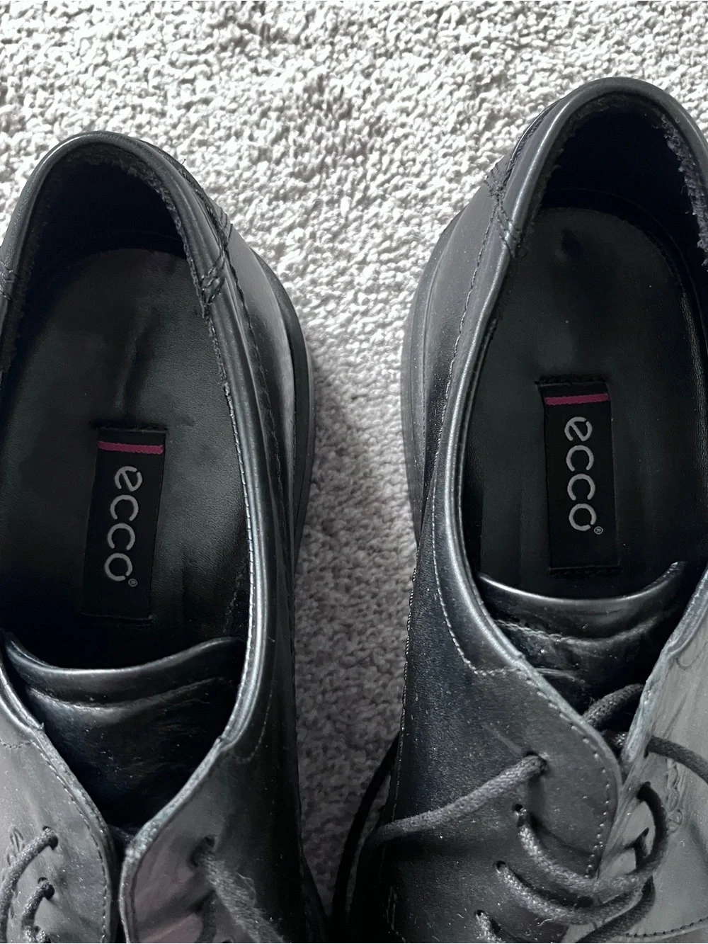 ECCO Men’s Classic Black Leather Dress Shoes - EU Size 46